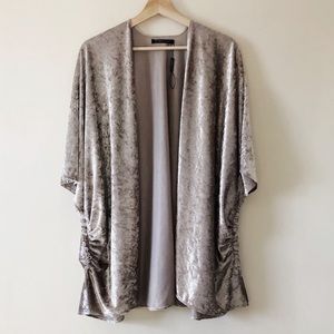 Gray/Lavender Velvet Kimono